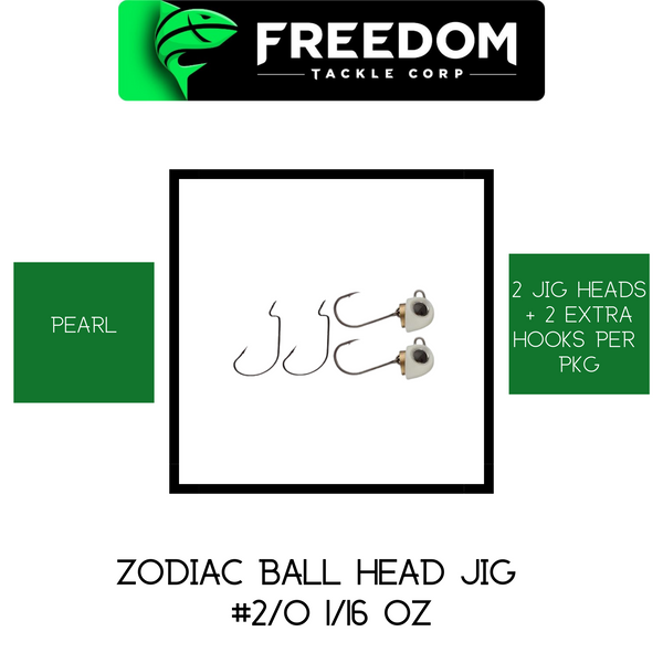 FREEDOM TACKLE Zodiac Ball Head Jig Pearl – Tackle Terminal